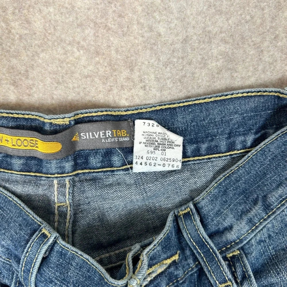 Levi's SilverTab‎ Shorts Mens W30 Blue Low Loose Raw Cut Off Denim 90s Skater